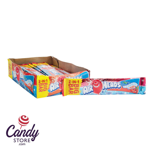 Airheads Big Bar 2 in 1 Blue Raspberry and Cherry - 24ct CandyStore.com