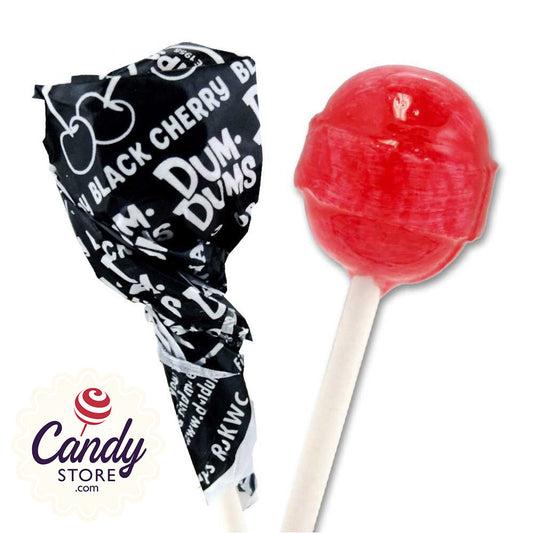 Black Dum Dums Lollipops Black Cherry - 75ct CandyStore.com