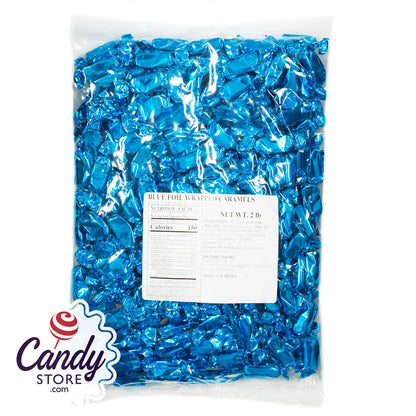 Blue Foil Caramels Candy - 2lb CandyStore.com