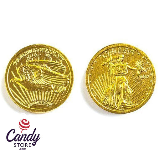 Chocolate Gold Coins Foil-Covered Medium 1 1/4" - 10lb Bulk CandyStore.com