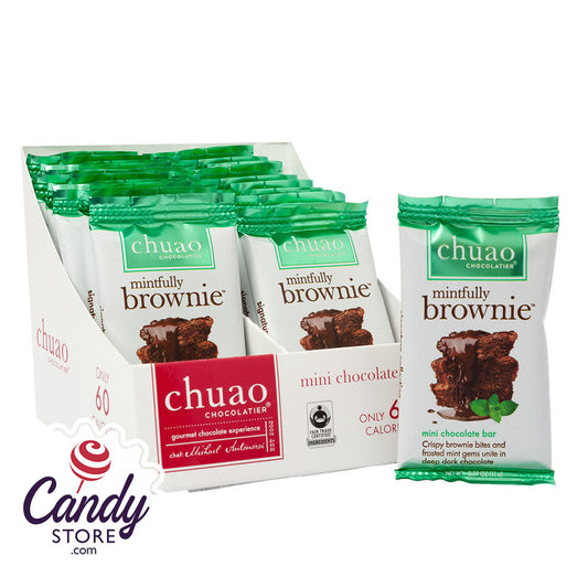 Chuao Dark Chocolate Mini Mintfully Brownie 0.39oz Bar - 24ct CandyStore.com