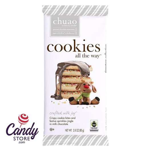 Chuao Milk Chocolate Cookies All The Way 2.8oz Bar - 12ct CandyStore.com