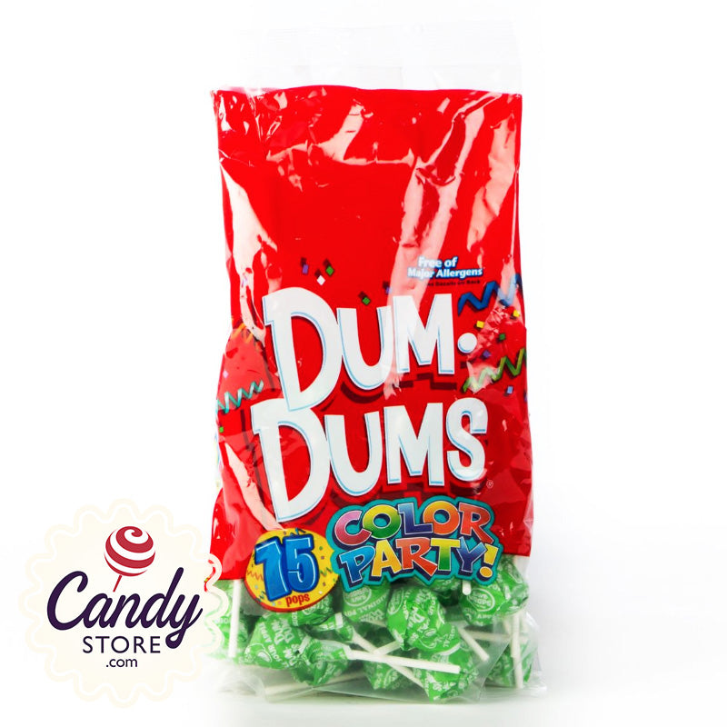 Green Dum Dums Lollipops Sour Apple 75ct