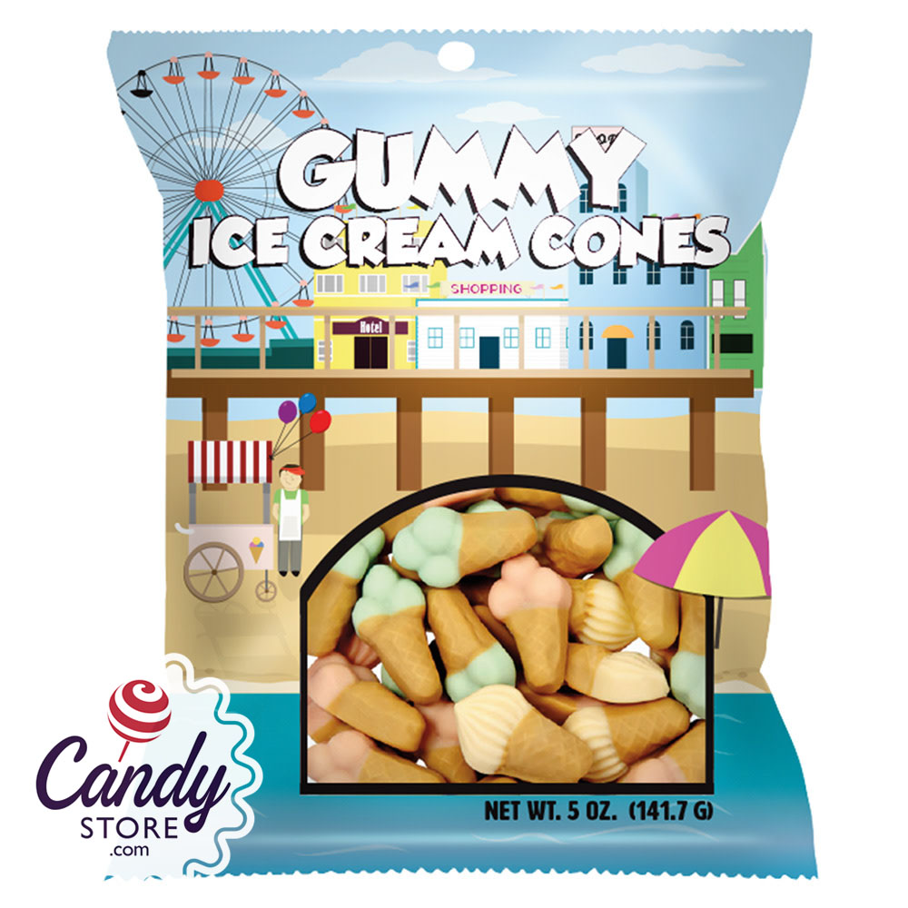 Gummy Ice Cream Cones Amusemints 5oz Peg Bags 12ct 2179