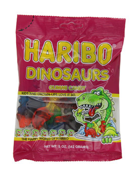 Haribo Dinosaurs Gummi Candy 5oz Bag -12ct | CandyStore.com