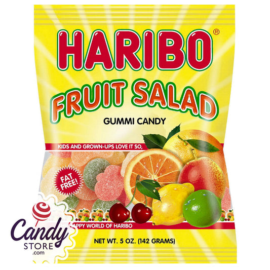 Haribo Fruit Salad Gummi Candy 5oz Bag - 12ct CandyStore.com