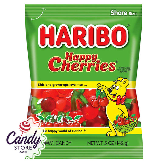 Haribo Happy Cherries Gummi Candy 5oz Bag - 12ct CandyStore.com