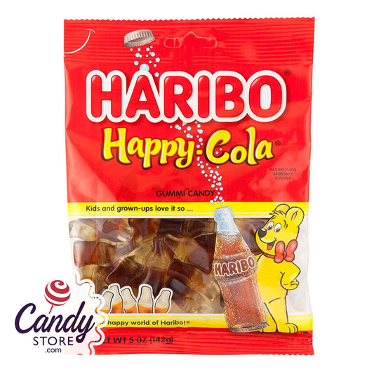 Haribo Happy Cola Bottles Gummi Candy 5oz Bags - 12ct CandyStore.com