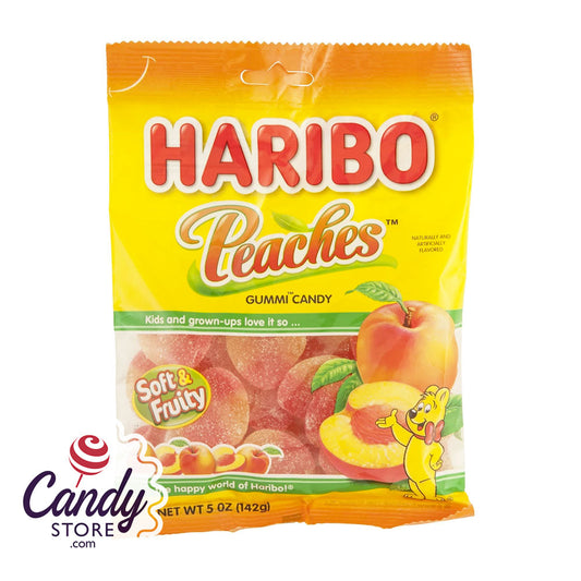 Haribo Peaches Gummi Candy 5oz Bag - 12ct CandyStore.com