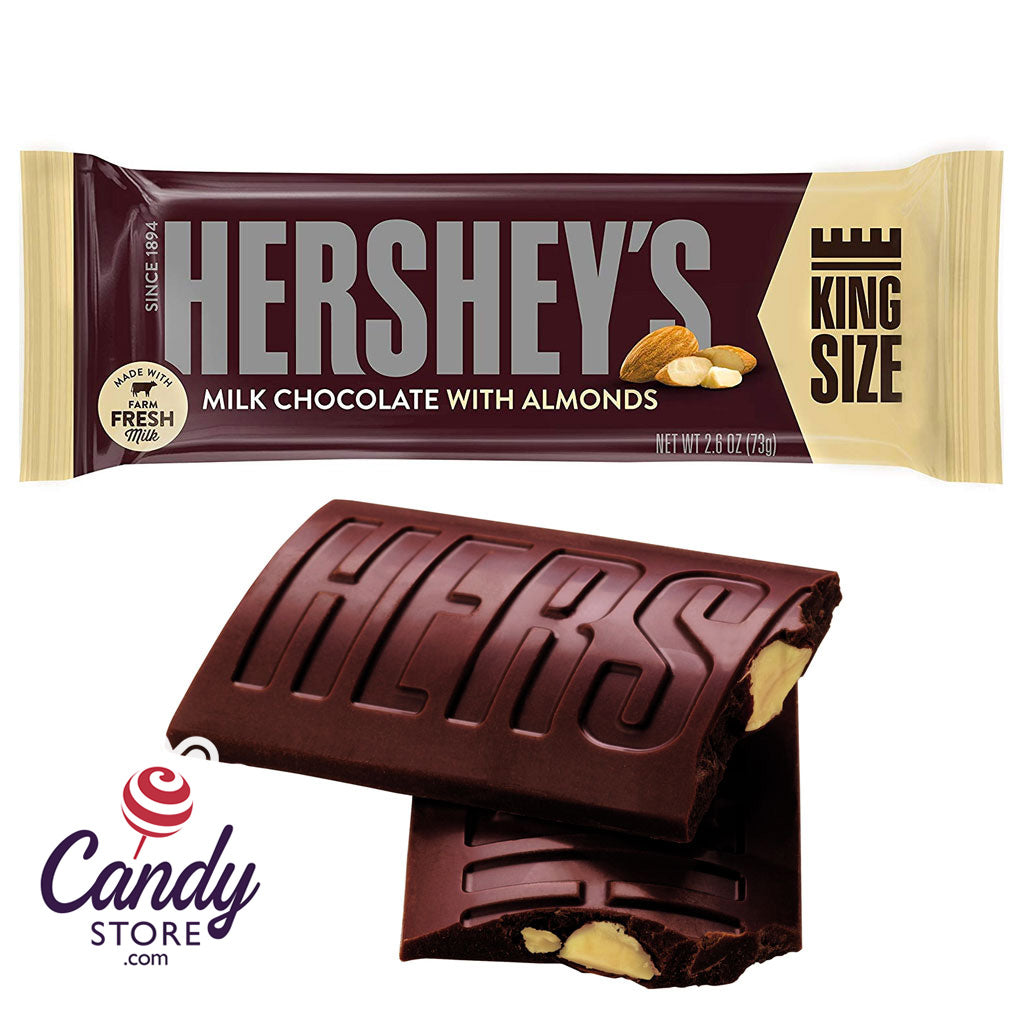 HERSHEY'S Milk Chocolate King Size Candy Bar, 2.6 oz
