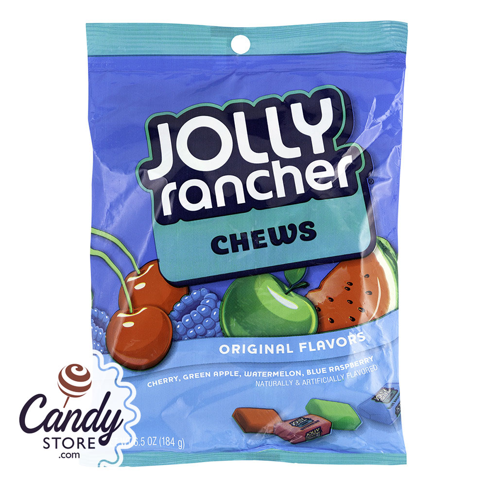 Jolly Rancher Fruit Chews 6.5oz Peg Bags - 12ct CandyStore.com