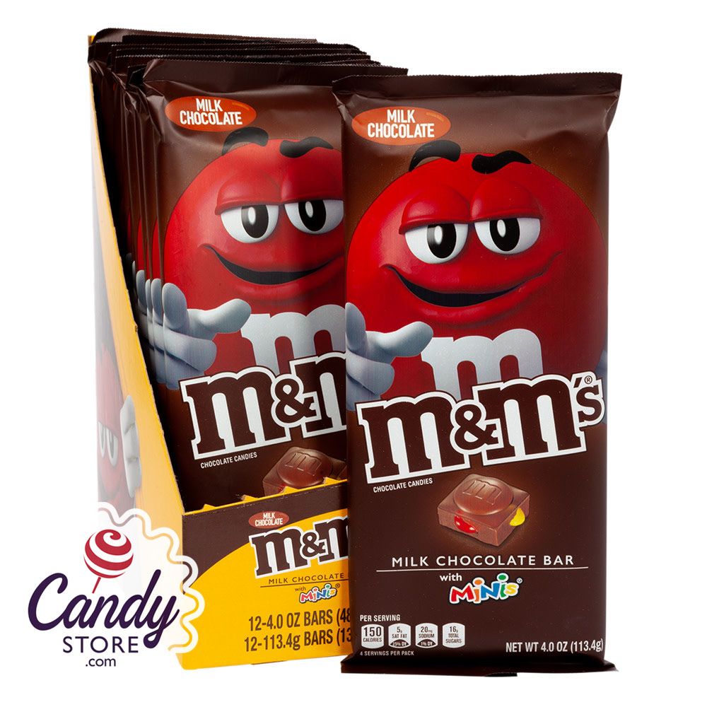  M&M'S MINIS Candy Milk Chocolate Bar Bulk Pack, 4 oz Bar (Pack  of 12)