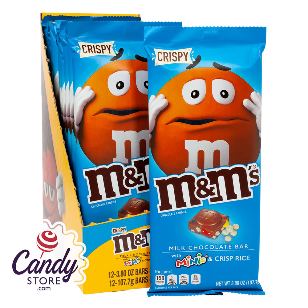  M&M'S MINIS Candy & Crispy Milk Chocolate Bar Bulk Pack, 3.8  oz Bar (Pack of 12) : Grocery & Gourmet Food
