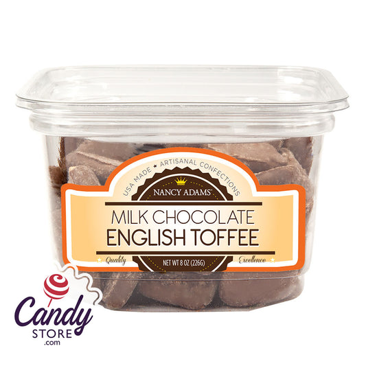 Milk Chocolate English Toffee 8oz Tub Nancy Adams - 12ct CandyStore.com