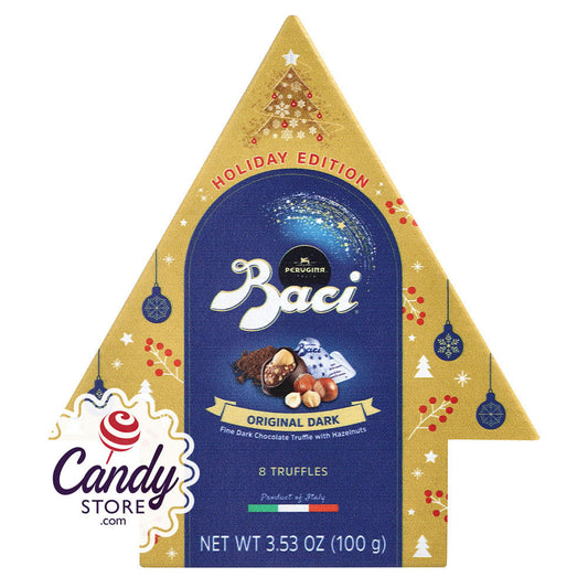 Perugina Baci 8 Piece Classic Dark Chocolate Christmas Tree 3.53oz Boxes - 6ct CandyStore.com