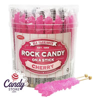 Pink Rock Candy Crystal Sticks Cherry - 36ct Jar CandyStore.com