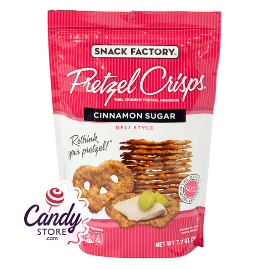 Pretzel Crisps Cinnamon Sugar 7.2oz Pouch - 12ct CandyStore.com