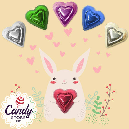 Rainbow Milk Chocolate Hearts - 5lb CandyStore.com