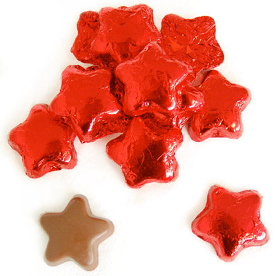 Red Milk Chocolate Stars - 10lb CandyStore.com