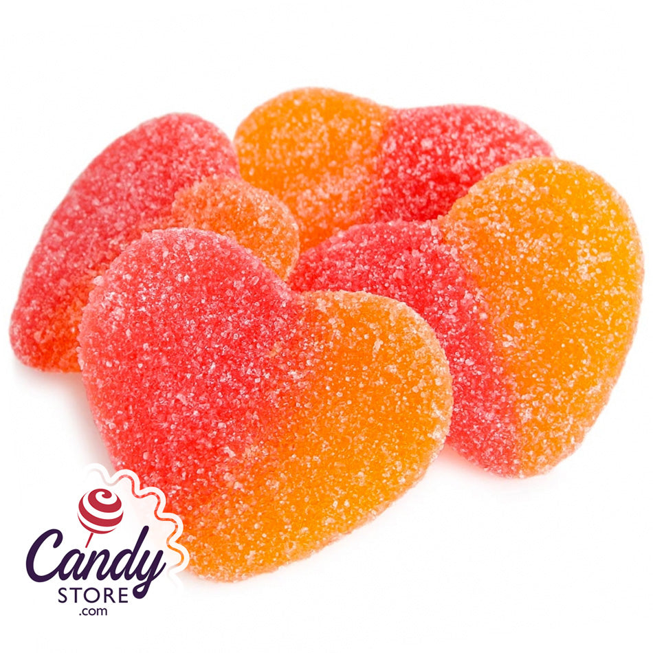 Sour Gummi Peach Hearts - 6.6lb CandyStore.com