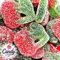 Sour Sanded Gummi Twin Cherries - 7lb CandyStore.com