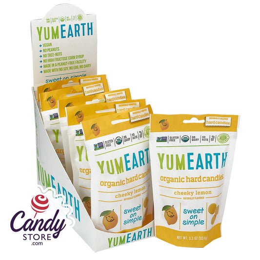 Yumearth Cheeky Lemon Drops 3.3oz Peg Bags - 6ct CandyStore.com