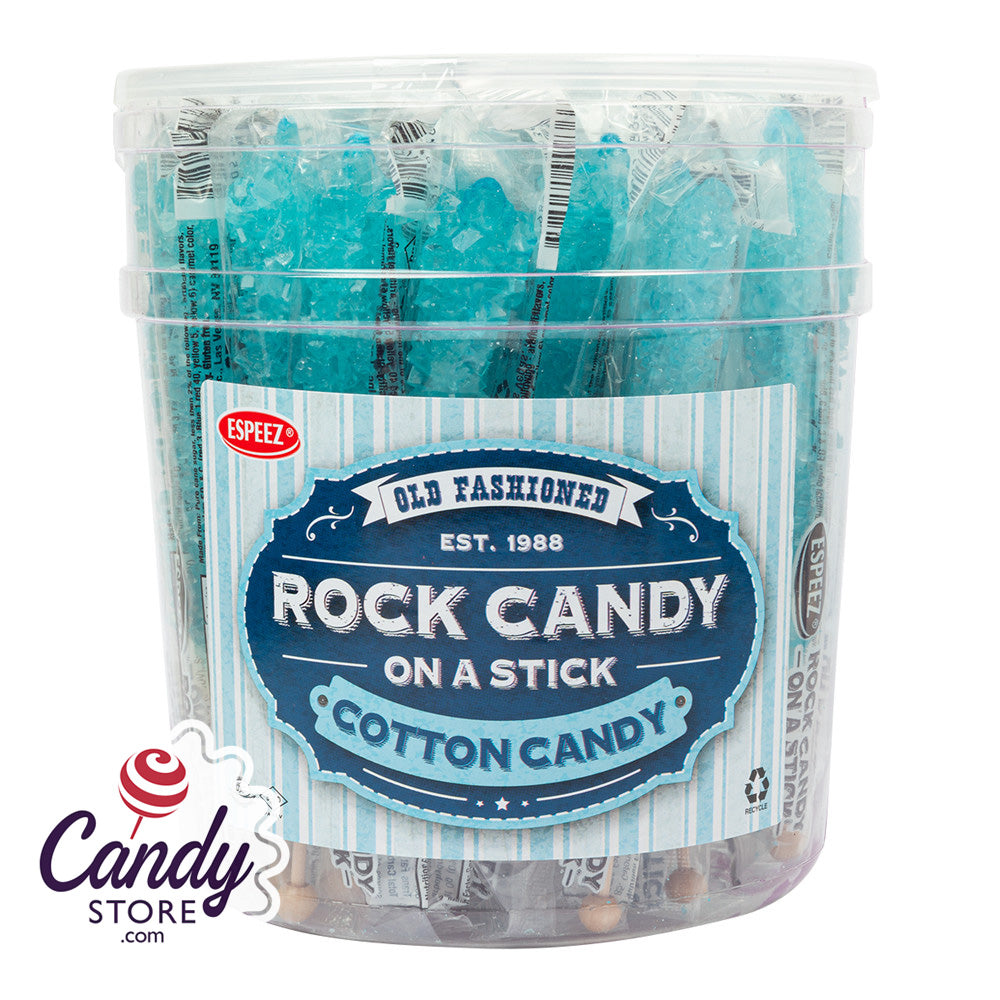 Light Blue Rock Candy Crystal Sticks Cotton Candy - 36ct Jar