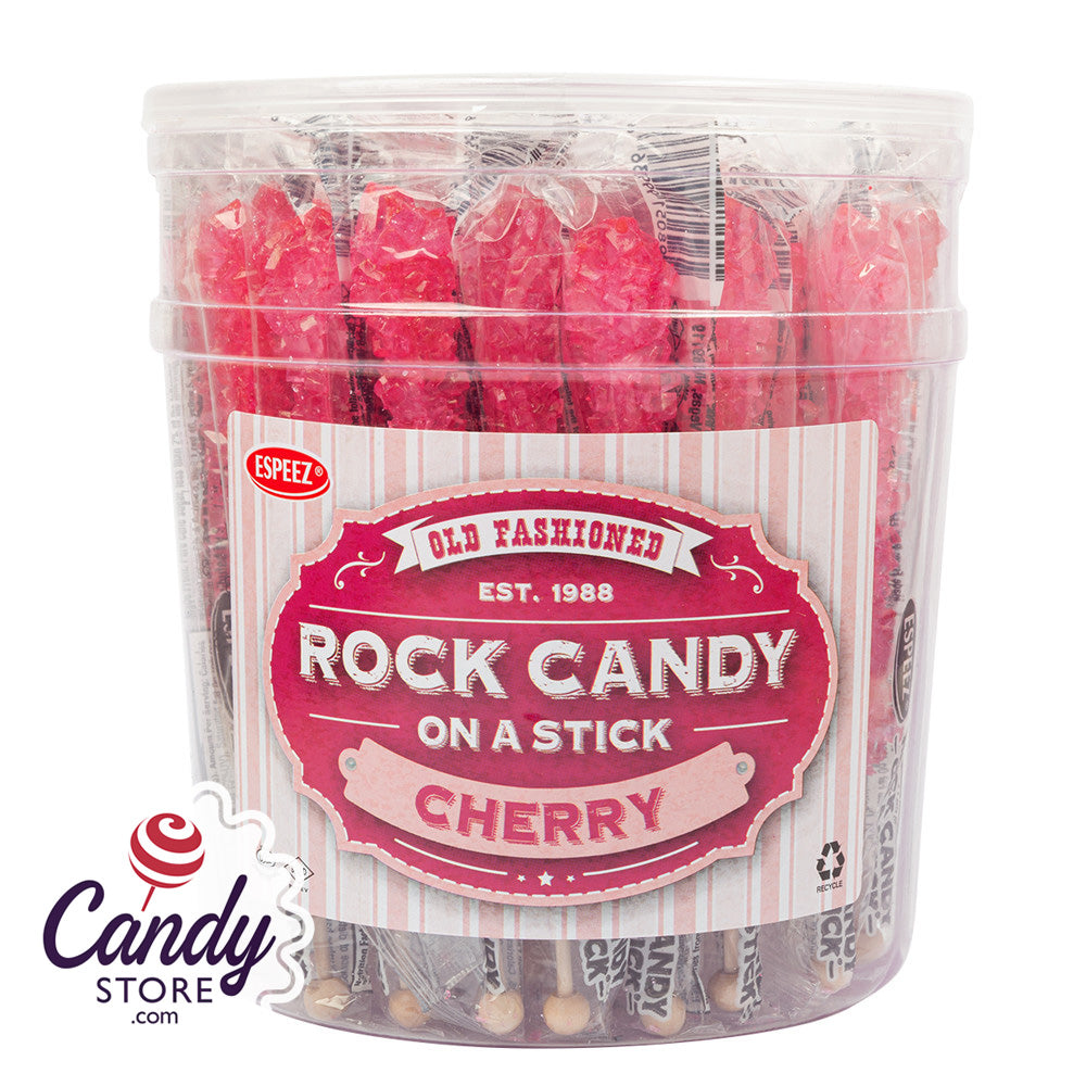 Pink Rock Candy Crystal Sticks Cherry 36ct Tubs 1837