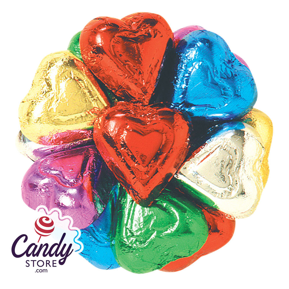 Rainbow Milk Chocolate Hearts Madelaine - 5lb Bulk