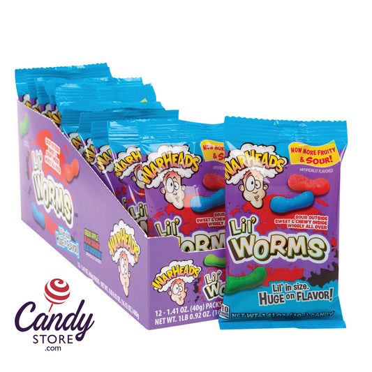 Warheads Lil' Worms Sour Outside Sweet Inside - 12ct Bags