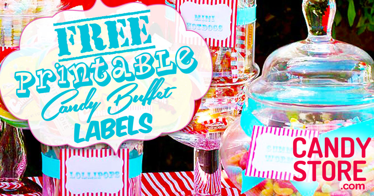 12 Customizable Candy Buffet Labels CandyStore