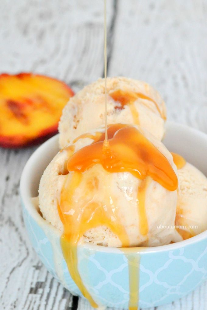 Grilled peach ice cream