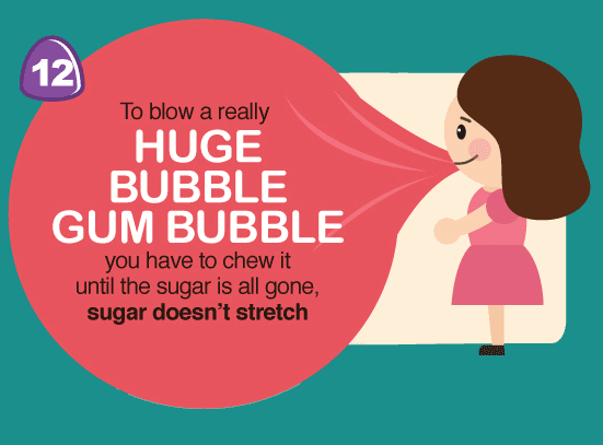 If you want to blow a huge bubble gum bubble wait until the sugar is gone