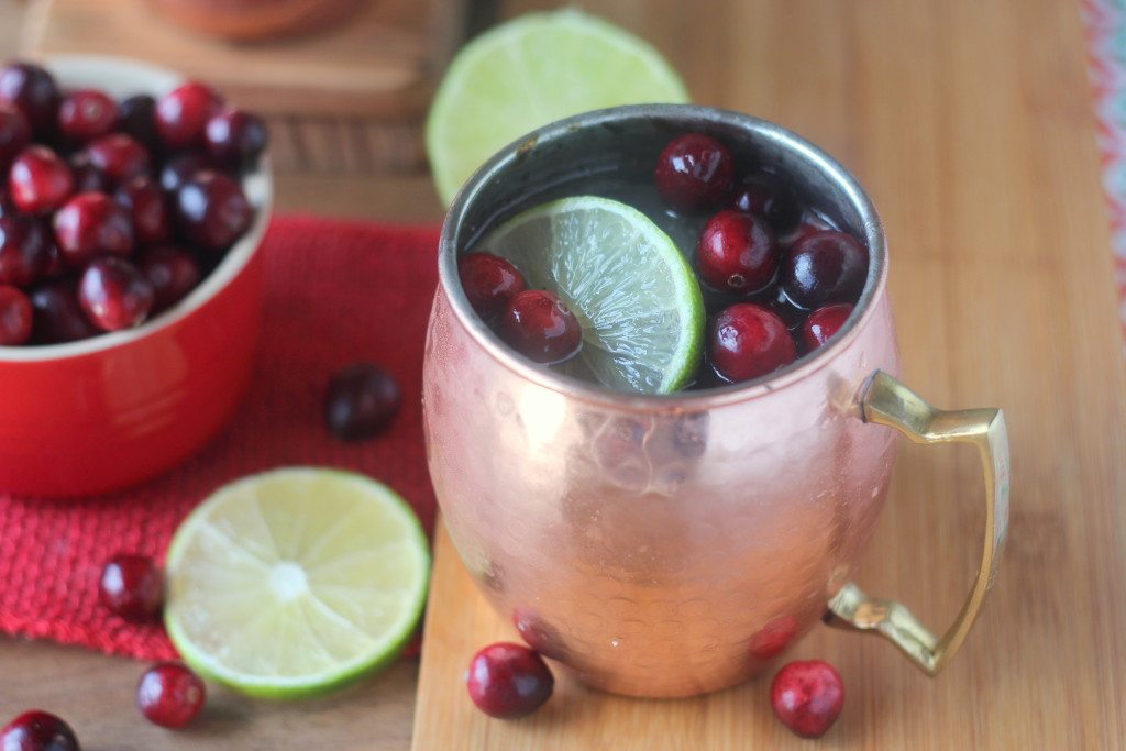 Cranberry Moscow mule recipe for Thanksgiving dinner