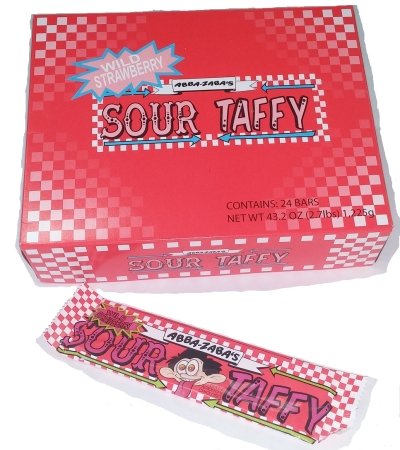 Abba Zaba Strawberry Sour Taffy - 24ct CandyStore.com