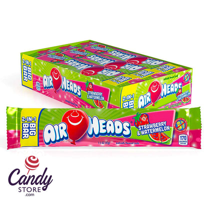 Airheads Big Bar 2 in 1 Strawberry and Watermelon - 24ct CandyStore.com