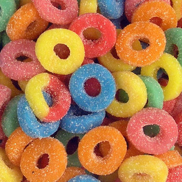 Assorted Mini Sour Gummy Rings - 5lb CandyStore.com