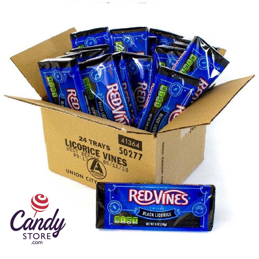 Black Red Vines Licorice Twists Tray - 24ct CandyStore.com