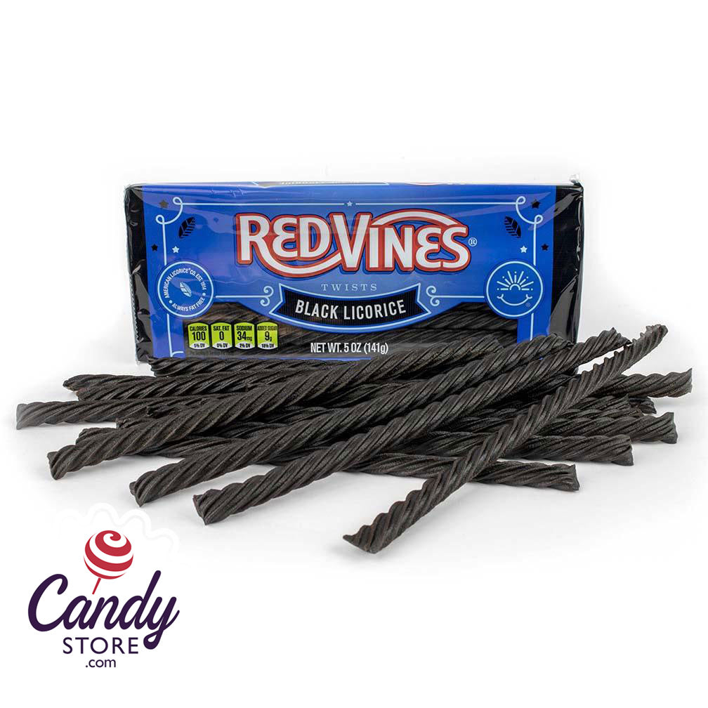 Black Red Vines Licorice Twists Tray - 24ct CandyStore.com