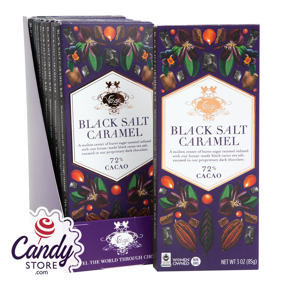 Black Salt Caramel Dark Chocolate Vosges Bars- 12ct CandyStore.com