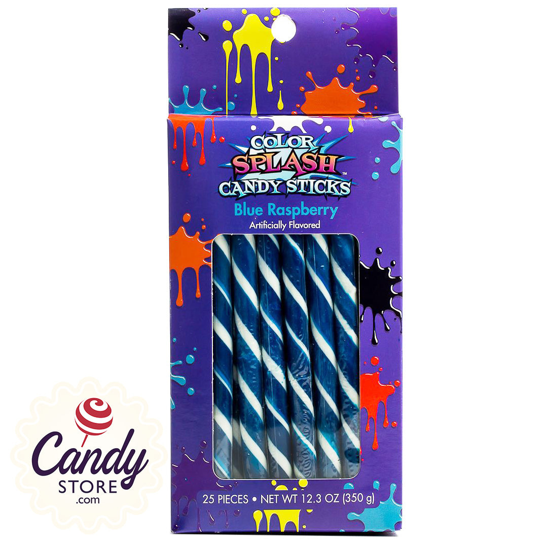 Blue Raspberry Candy Sticks Color Splash - 25ct CandyStore.com