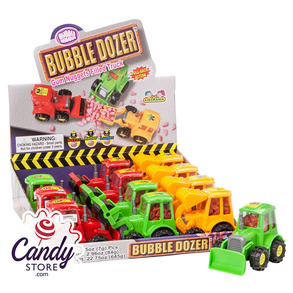 Bubble Dozer Gum Nuggets Filled Trucks 0.25oz - 12ct CandyStore.com