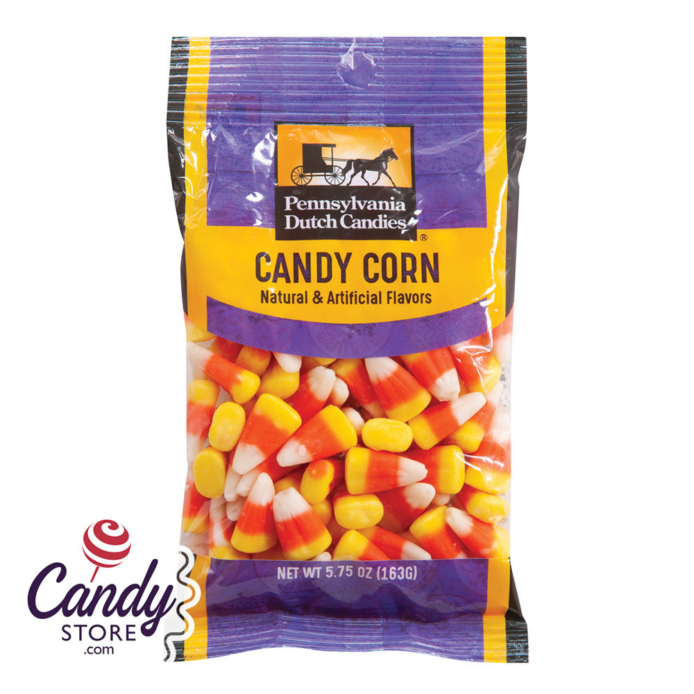 Candy Corn Peg Bags w Clear Windows 12ct - CandyStore.com