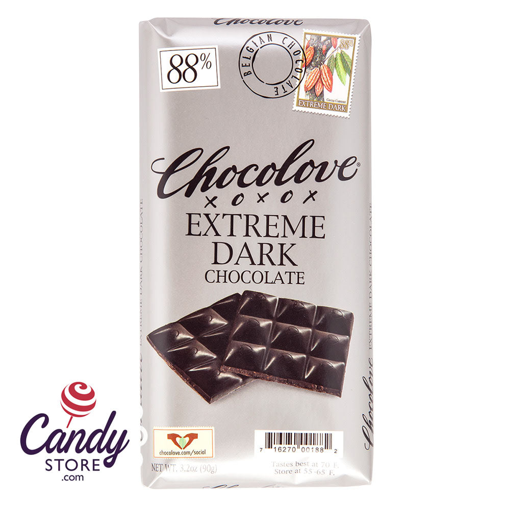 Extreme Dark Chocolate Chocolove 3.2oz Bar - 12ct CandyStore.com