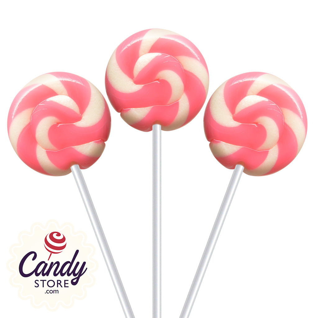 Fancy Pops Pink Round Lollipops - 100ct | CandyStore.com