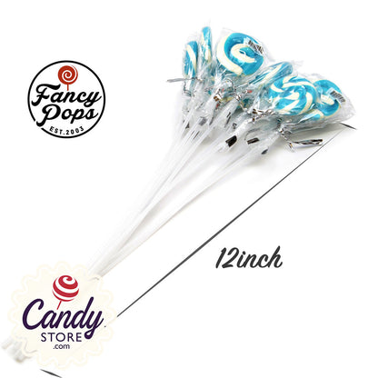 Fancy Pops Round Blue Lollipops - 100ct CandyStore.com