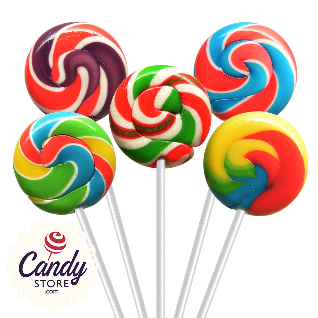 Fancy Pops Round Rainbow Lollipops - 100ct | CandyStore.com