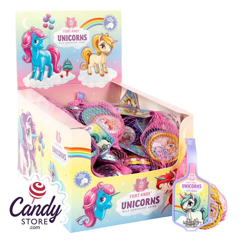 Fort Knox Milk Chocolate Unicorn Coins 1.47oz - 18ct CandyStore.com