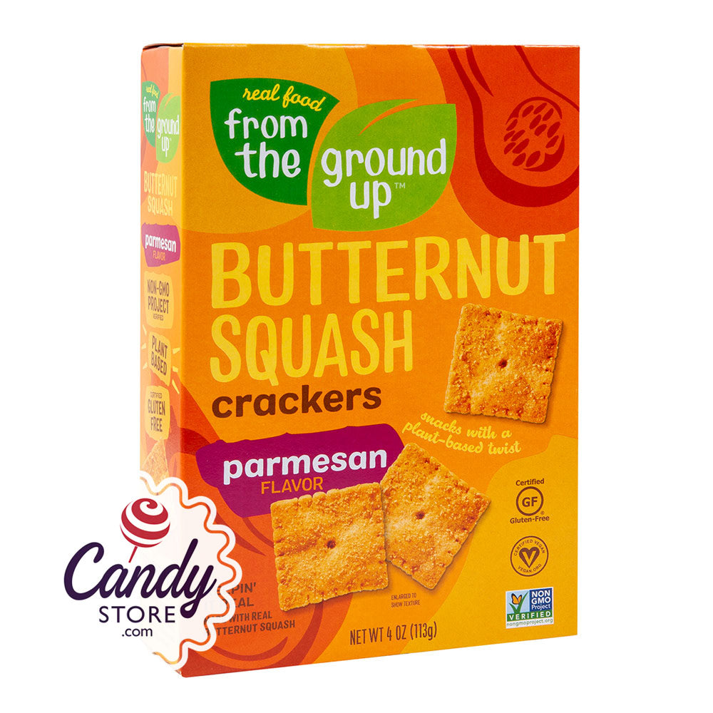 From The Ground Up Butternut Squash Parmesan Crackers 4oz Boxes - 6ct CandyStore.com