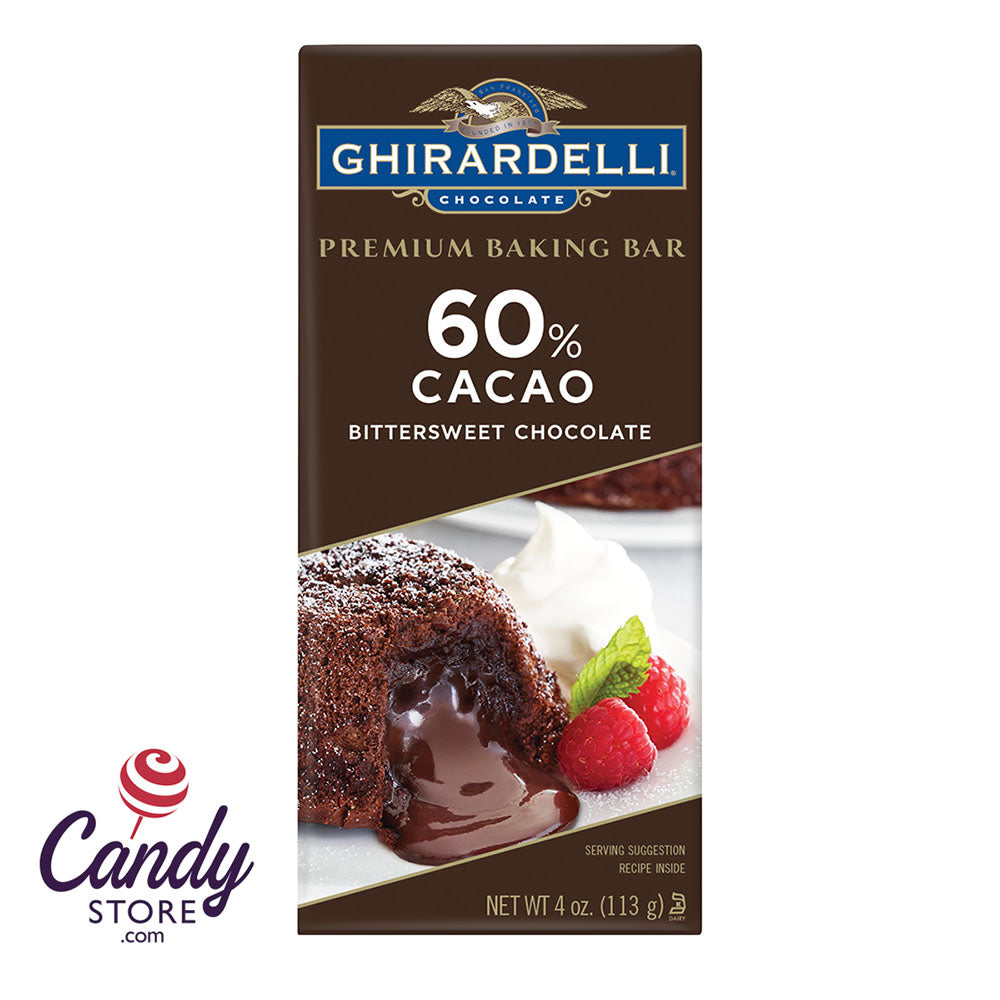 Ghirardelli Bittersweet Baking 4oz Bar - 12ct CandyStore.com